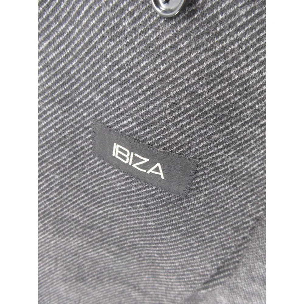 Ibiza Sport Coat 44 Blazer Wool Blend Herringbone Jacket Unstructured